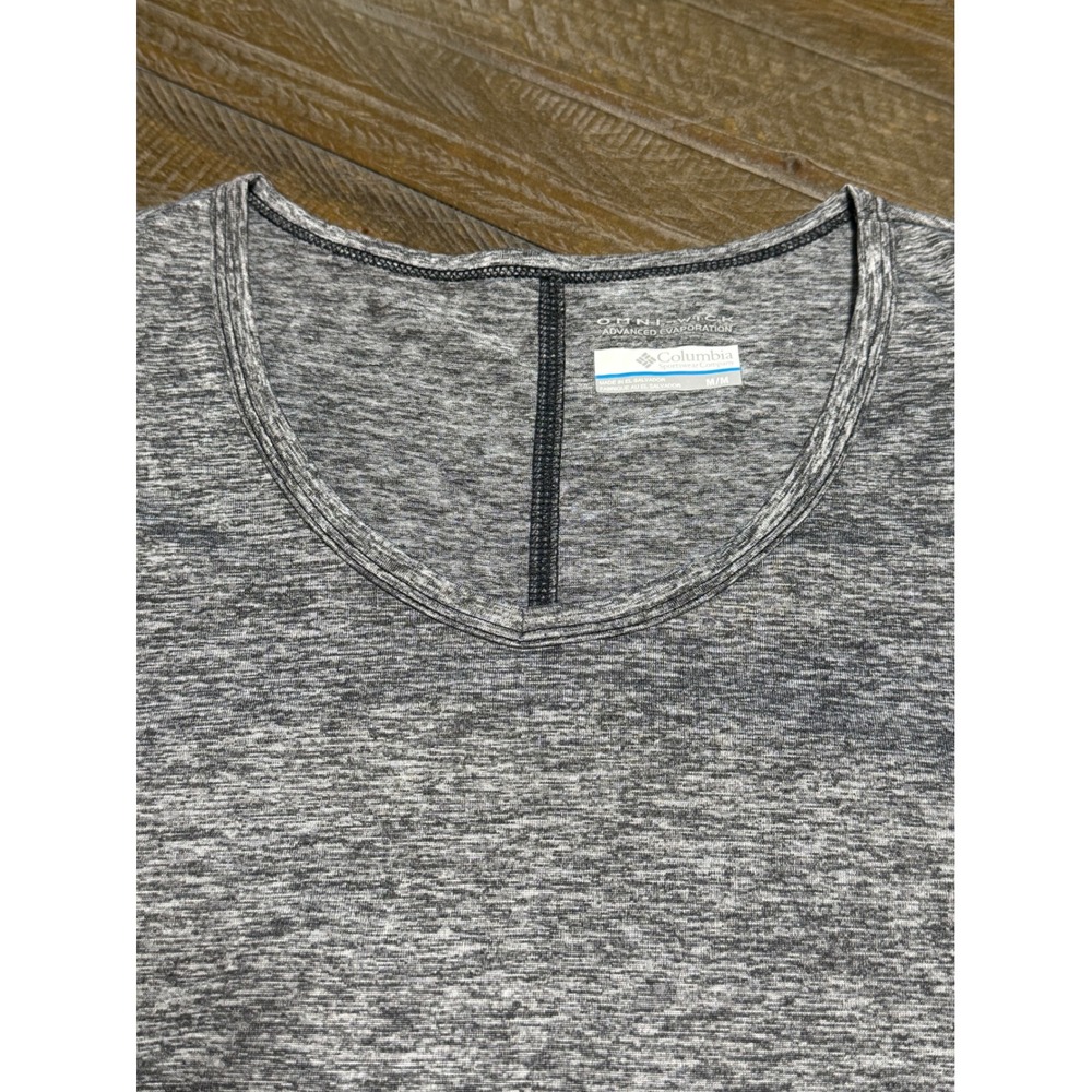 Columbia Omni-Wick Top Medium Grey Heather Performance Short Sleeve Preloved - Picture 6 of 6